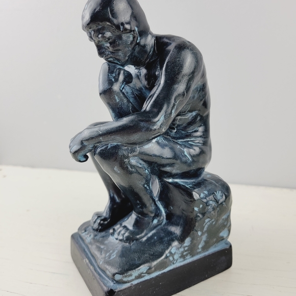 Rare Vintage Inarco Japan Resin “The Thinker” Man Rodin Statue Inspired Art Deco - Picture 2 of 14